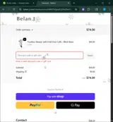 Belan J coupon verification screenshot