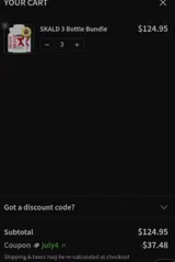 JULY4 coupon verification screenshot