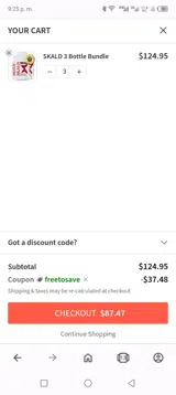 FREETOSAVE coupon verification screenshot