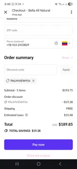 Palmview956 coupon verification screenshot