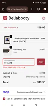 BFCM20 coupon verification screenshot