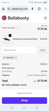Natalie coupon verification screenshot