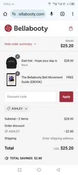 ASHLEY coupon verification screenshot