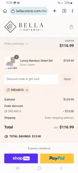 DREAM10 coupon verification screenshot