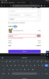 SUNNY30 coupon verification screenshot