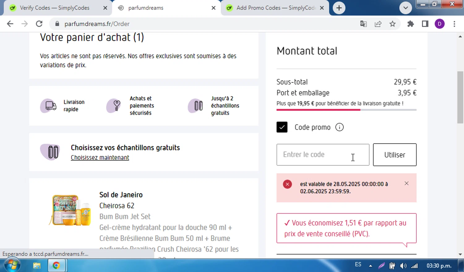 Bella Freud discount code screenshot showing code PREVIEW30 applied at Bella Freud checkout page. Uploaded by SimplyCodes community member CleverPro5319 on Jun 29, 2025