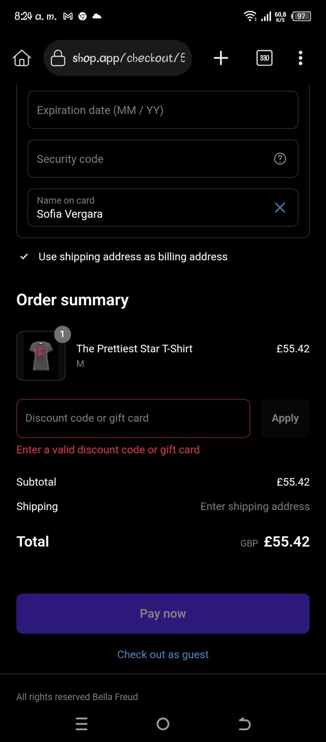 Bella Freud discount code screenshot showing code PREVIEW30 applied at Bella Freud checkout page. Uploaded by SimplyCodes community member Pipina11 on Jun 29, 2025