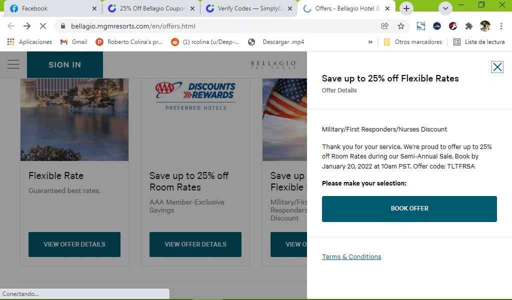 Bellagio checkout page showing Bellagio coupon code box | Screenshot taken by SimplyCodes community member on Jan 7, 2022