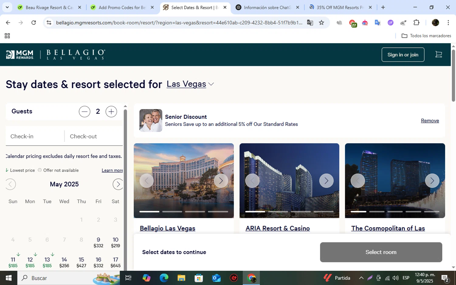 Bellagio coupon code screenshot showing code TSNRA applied at Bellagio checkout page. Uploaded by SimplyCodes community member jorvitjose on May 9, 2025