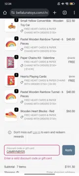 CAMRYNBYER coupon verification screenshot