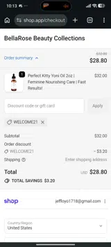BellaRose Beauty Collections coupon verification screenshot