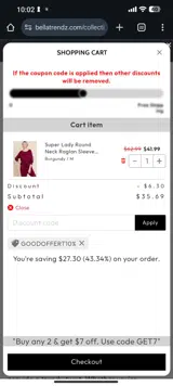 Goodoffert10% coupon verification screenshot