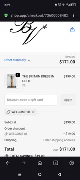 Bella Venice coupon verification screenshot