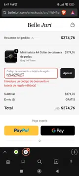 HALLOWGIFT coupon verification screenshot
