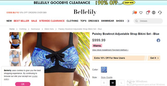 Bellelily checkout page showing Bellelily coupon code box | Screenshot taken by SimplyCodes community member on Dec 30, 2024