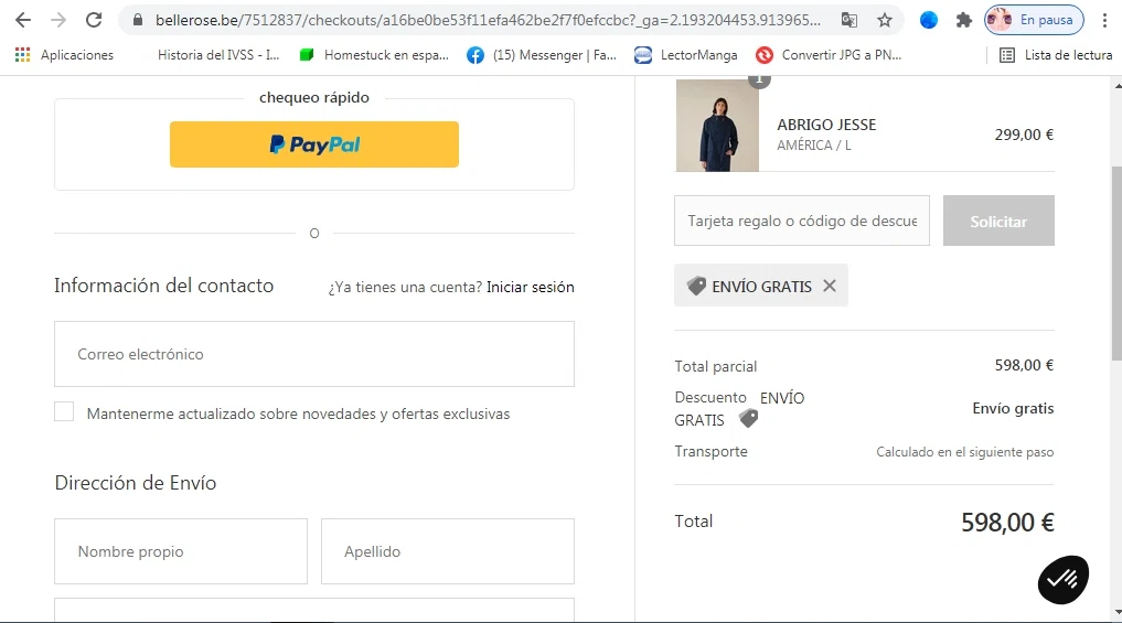 Bellerose checkout page showing Bellerose discount code box | Screenshot taken by SimplyCodes community member on Apr 29, 2021