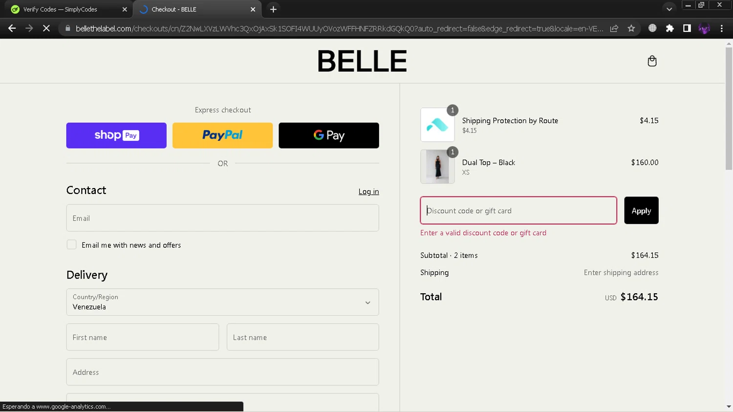 Belle The Label discount code screenshot showing code Winter25 applied at Belle The Label checkout page. Uploaded by SimplyCodes community member GloriousGuardian9063 on Feb 23, 2025
