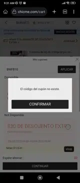 BWFB10 coupon verification screenshot