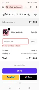 VIP20 coupon verification screenshot