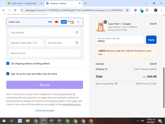 Bellway checkout page showing Bellway discount code box | Screenshot taken by SimplyCodes community member on Sep 6, 2025