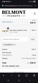 Belmont Peanuts coupon verification screenshot