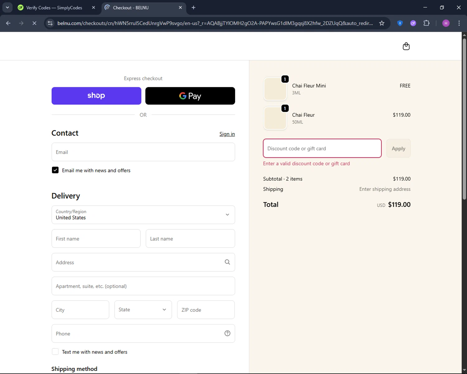 Belnu promo code screenshot showing code MINIGIFT applied at Belnu checkout page. Uploaded by SimplyCodes community member TokenNavigator6891 on Nov 29, 2025
