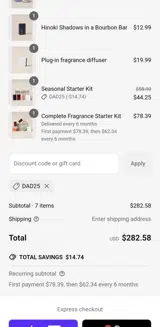 Dad25 coupon verification screenshot