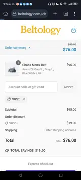 Vip20 coupon verification screenshot