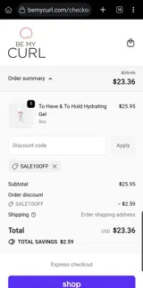 Sale10off coupon verification screenshot