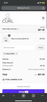 Sale10off coupon verification screenshot