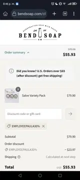 EMPLOYEEPAULA30% coupon verification screenshot