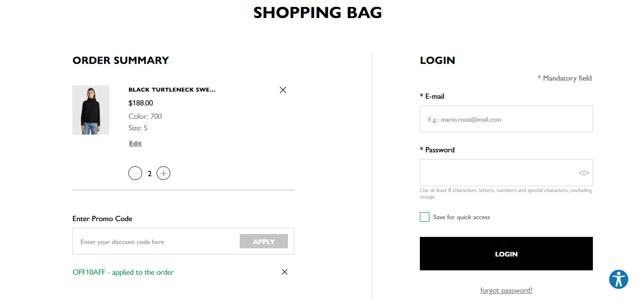 United Colors of Benetton checkout page showing United Colors of Benetton discount code box | Screenshot taken by SimplyCodes community member on Apr 3, 2025
