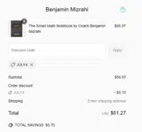 JULY4 coupon verification screenshot