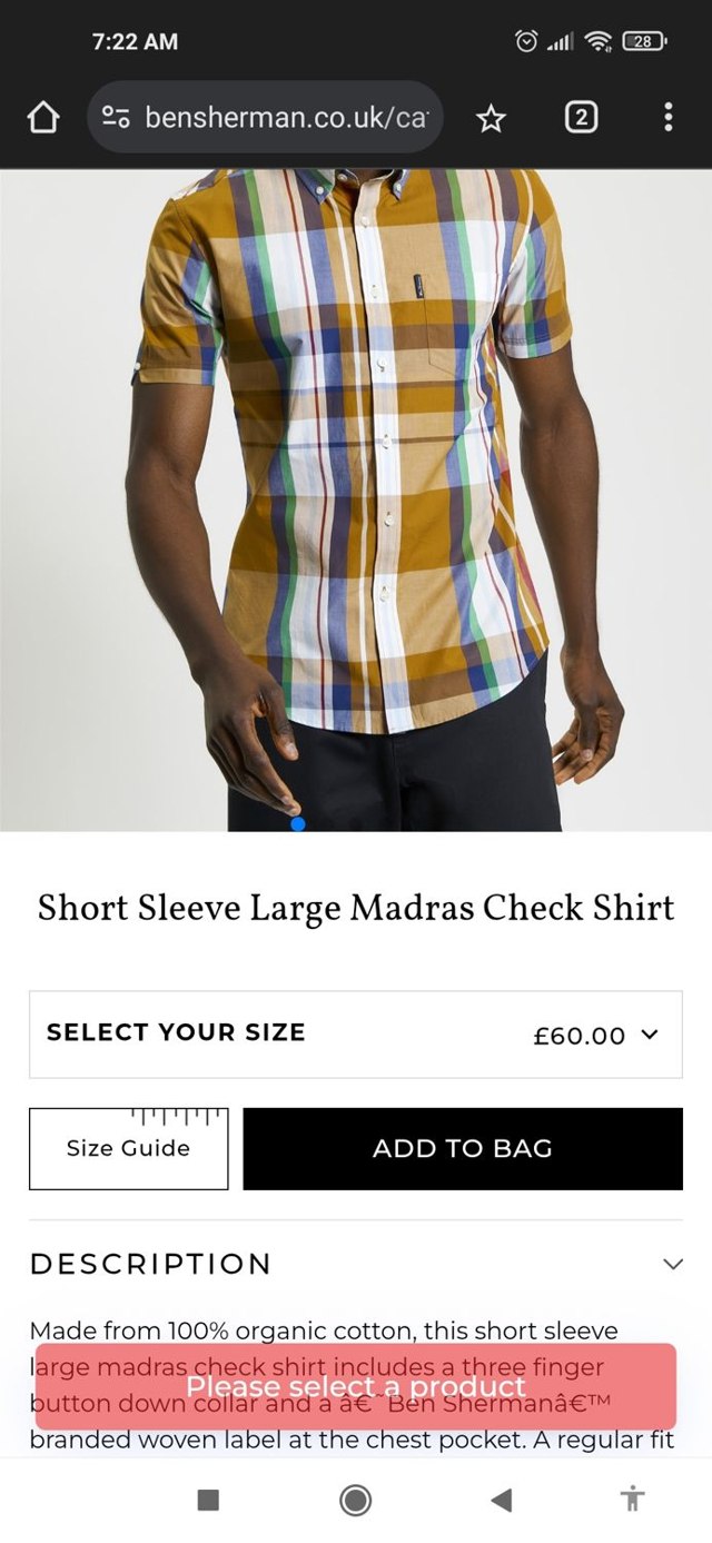 Ben Sherman checkout page showing Ben Sherman coupon code box | Screenshot taken by SimplyCodes community member on Apr 7, 2025