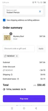 NEWDAY coupon verification screenshot