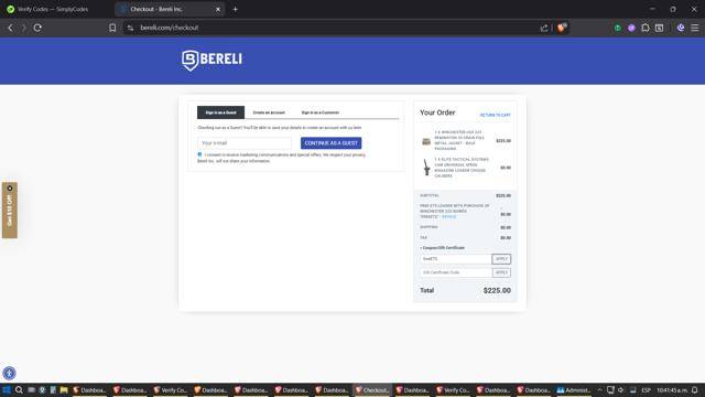 Bereli checkout page showing Bereli coupon code box | Screenshot taken by SimplyCodes community member on Sep 6, 2025