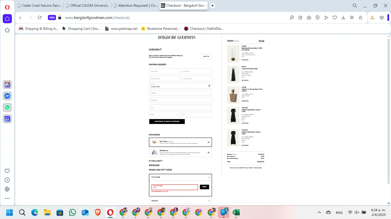 Bergdorf Goodman promo code screenshot showing code Early applied at Bergdorf Goodman checkout page. Uploaded by SimplyCodes community member Marielis on Jun 2, 2025
