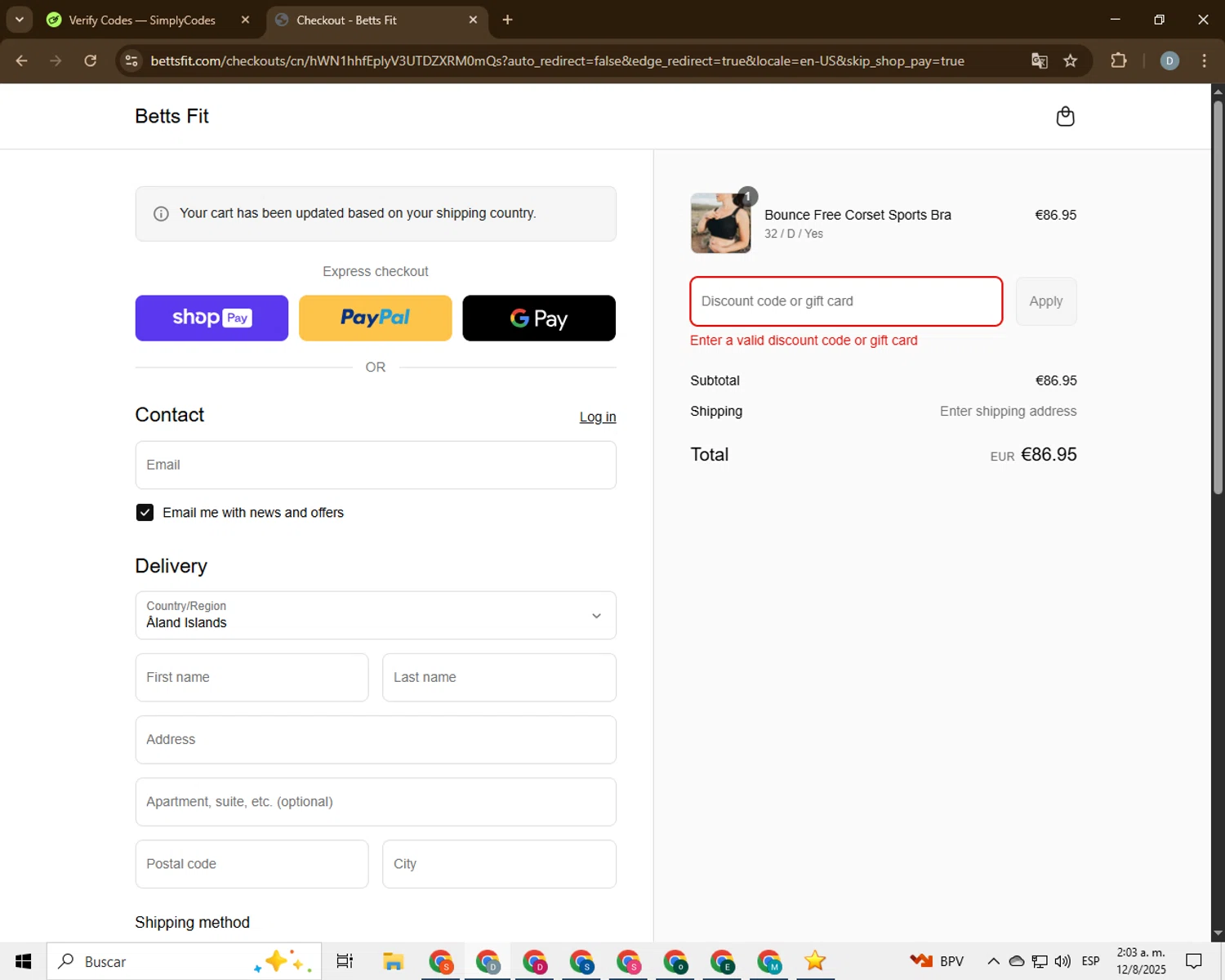 Bergdorf Goodman promo code screenshot showing code BGUAG applied at Bergdorf Goodman checkout page. Uploaded by SimplyCodes community member MagnificentTitan1134 on Aug 12, 2025