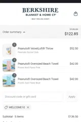 WELCOME10 coupon verification screenshot