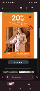 Velvetloft20 coupon verification screenshot