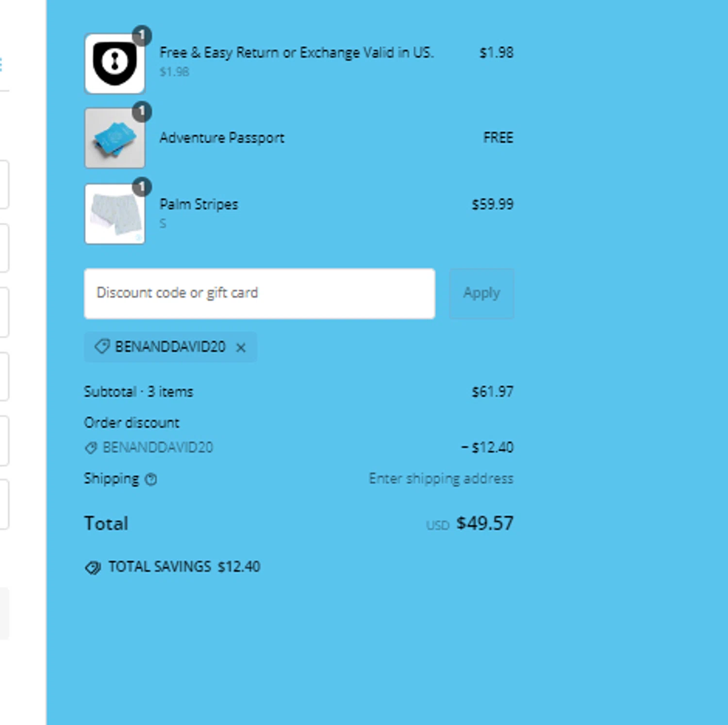 Bermies discount code screenshot showing code BENANDDAVID20 applied at Bermies checkout page. Uploaded by SimplyCodes community member Sova_Valorant on Feb 6, 2025