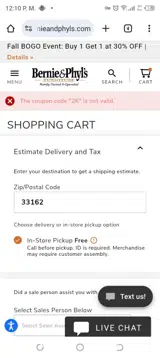 2K coupon verification screenshot