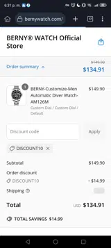 Discount10 coupon verification screenshot