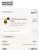 LEGIONWI coupon verification screenshot