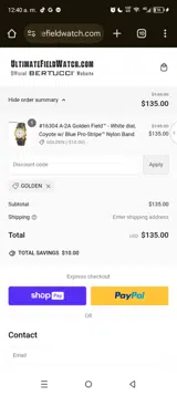 Bertucci Watches coupon verification screenshot