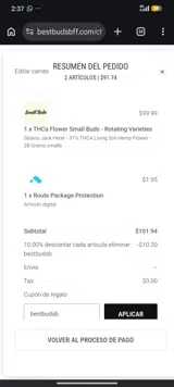 Best Buds Hemp Shop coupon verification screenshot