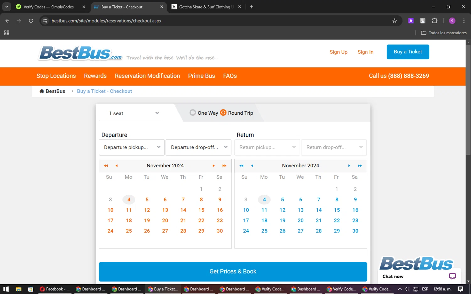 BestBus checkout page showing BestBus promo code box | Screenshot taken by SimplyCodes community member on Nov 5, 2024