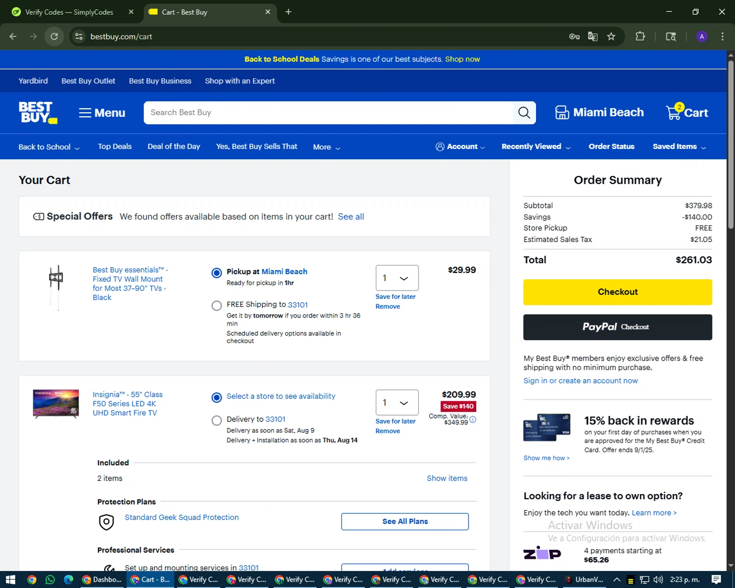 Best Buy discount code screenshot showing code LETSFLOW10 applied at Best Buy checkout page. Uploaded by SimplyCodes community member MagnificentWarden4603 on Aug 6, 2025