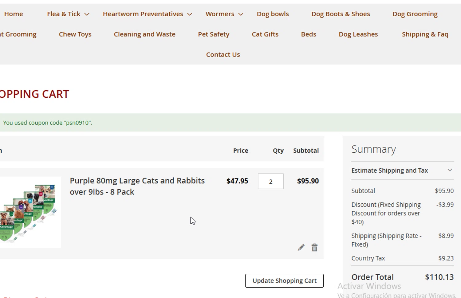 Best Deal Pet Supply promo code screenshot showing code psn0910 applied at Best Deal Pet Supply checkout page. Uploaded by SimplyCodes community member BudgetGuardian5712 on Dec 20, 2025