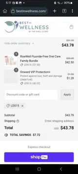 LDS15 coupon verification screenshot